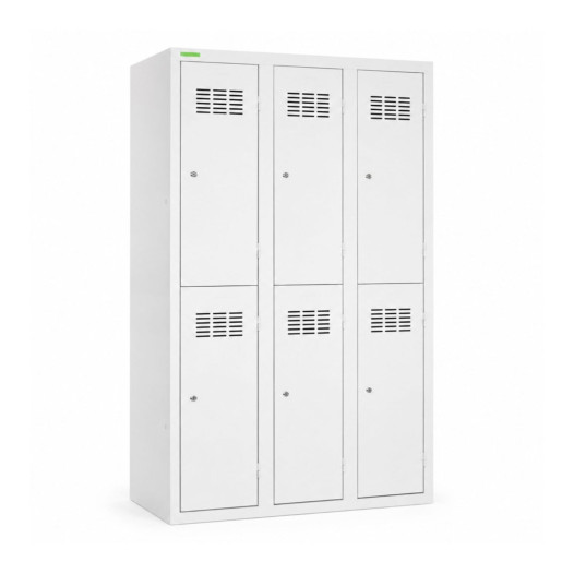 6-türiger Garderobenschrank mit kurzen Türen, mit Fachbreite 400 mm