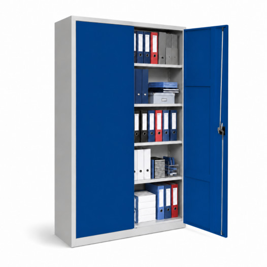 #03 STRONG WIDE MAXI 7035/5017 - Büroschrank für Dokumente mit 4 Fachböden, blau