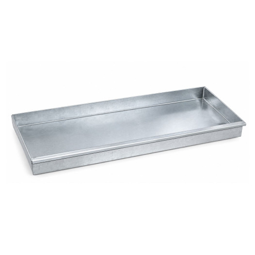 Verzinkte Auffangwanne für Chemikalienschrank, Tiefe 580 mm, niedrige Ausführung
