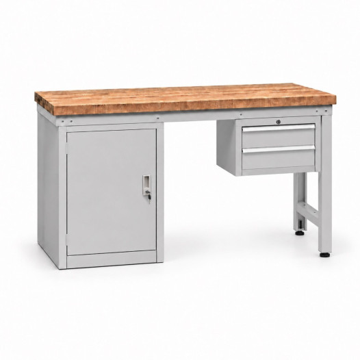 Werkbank mit Schrank und 2 Hängeschubladen, 1500 mm