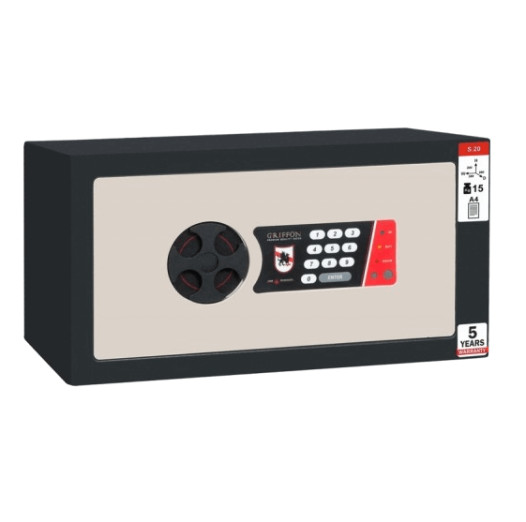 #17 MINISAFE S20 ELECTRO - Mini Sicherheitsschrank schwarz - weiß, 380/200/260 mm