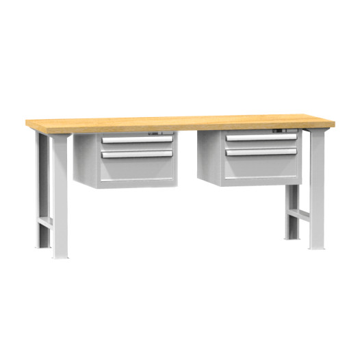 #29 HARDWORK D2D2W - Werkbank mit 2 Schubladen beideseitig, Länge 1500 mm, bis 800 kg belastbar